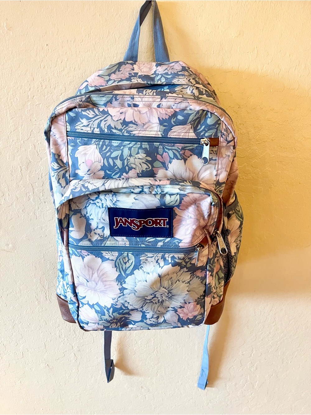 Jansport Floral Blue and Pink Backpack